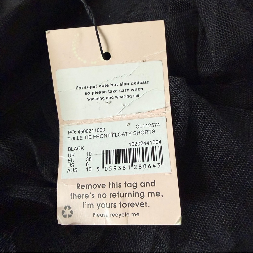 NWT Missguided Tulle Tie Front Floaty Shorts sz 6 - Picture 10 of 10